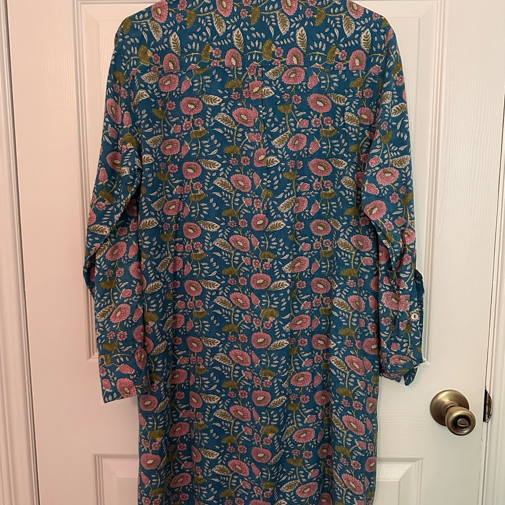 Natural Life Teal and Pink Floral Dress - Picture 2 of 5